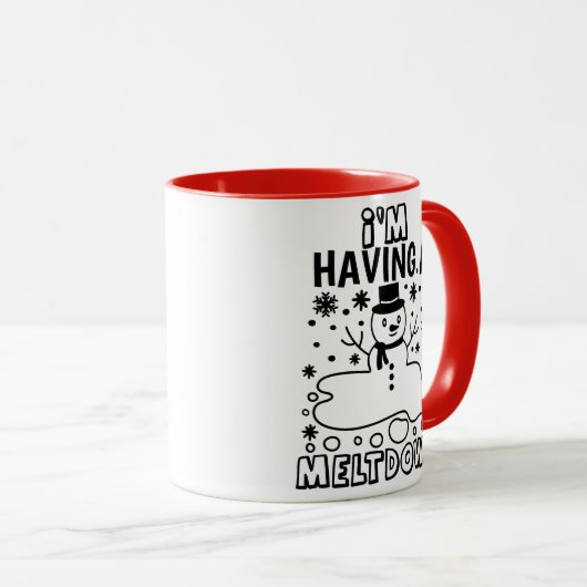 Ein Zusammenbruch | Funny Christmas Snowman Spaß Tasse (VorderseiteRechts)