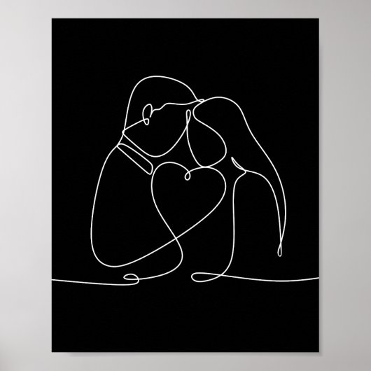 Ein zusammenhängendes Paar Liebe-Digitalposter Poster (Vorne)