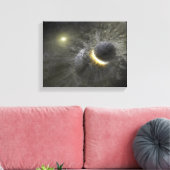 Ein Zusammenstoß massiver Objekte im Weltraum Leinwanddruck (Insitu (Wohnzimmer))