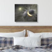 Ein Zusammenstoß massiver Objekte im Weltraum Leinwanddruck (Insitu (Schlafzimmer))