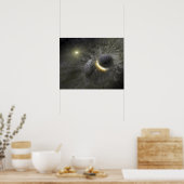 Ein Zusammenstoß massiver Objekte im Weltraum Poster (Küche)