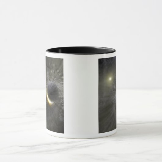 Ein Zusammenstoß massiver Objekte im Weltraum Tasse (Zentrum)