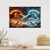 Ein Zusammenstoß von Elementen: Feuer und Eis Poster (Küche)