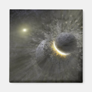 Ein Zusammenstoß zwischen enormen Gegenständen i Magnet