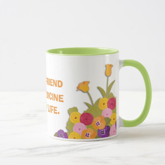 Ein zuverlässiger Freund mit Blumen Tasse (Rechts)