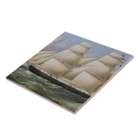 Ein zwei bemasteter Schooner vor Dover (Öl auf Fliese (Seite)