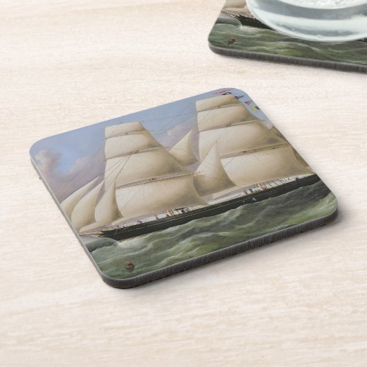 Ein zwei bemasteter Schooner vor Dover (Öl auf Untersetzer (Linke Seite)