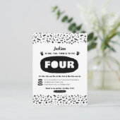 Ein zwei drei und die vier, 90er Hüftpfropfen Gebu Einladungspostkarte (Stehend Vorderseite)