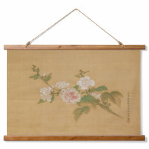 Ein Zweig blühender Hibiskus Tapestry