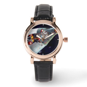 Ein zweiköpfiges Gemini-Raumschiff im Flug entführ Armbanduhr