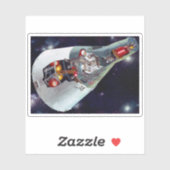 Ein zweiköpfiges Gemini-Raumschiff im Flug entführ Aufkleber (Blatt)