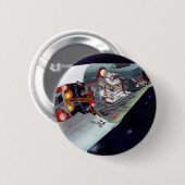 Ein zweiköpfiges Gemini-Raumschiff im Flug entführ Button (Vorne & Hinten)