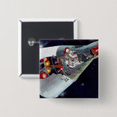 Ein zweiköpfiges Gemini-Raumschiff im Flug entführ Button (Vorne & Hinten)