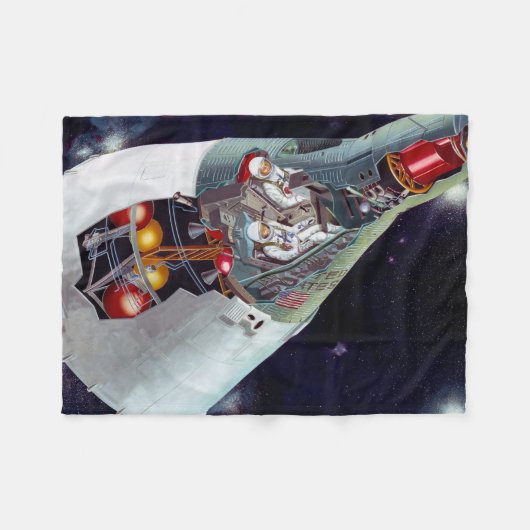 Ein zweiköpfiges Gemini-Raumschiff im Flug entführ Fleecedecke (Vorderseite (Horizontal))