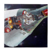 Ein zweiköpfiges Gemini-Raumschiff im Flug entführ Fliese (Vorderseite)