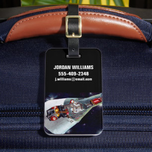 Ein zweiköpfiges Gemini-Raumschiff im Flug entführ Gepäckanhänger