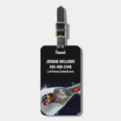 Ein zweiköpfiges Gemini-Raumschiff im Flug entführ Gepäckanhänger (Vorderseite vertikal)