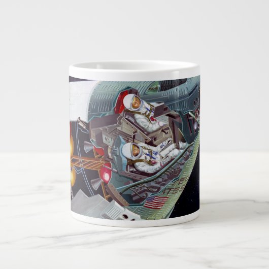 Ein zweiköpfiges Gemini-Raumschiff im Flug entführ Jumbo-Tasse (Vorderseite)