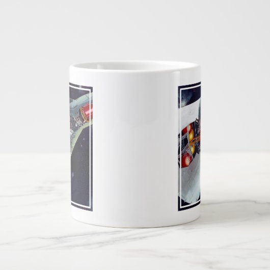 Ein zweiköpfiges Gemini-Raumschiff im Flug entführ Jumbo-Tasse (Vorderseite)
