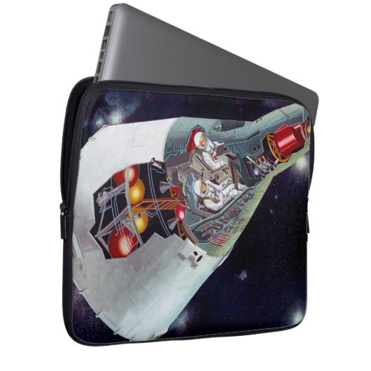 Ein zweiköpfiges Gemini-Raumschiff im Flug entführ Laptopschutzhülle (Vorne Rechts)