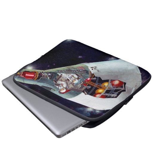 Ein zweiköpfiges Gemini-Raumschiff im Flug entführ Laptopschutzhülle (Vorne Knopf)