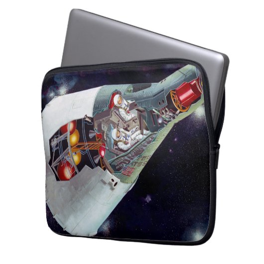 Ein zweiköpfiges Gemini-Raumschiff im Flug entführ Laptopschutzhülle (Vorderseite Links)