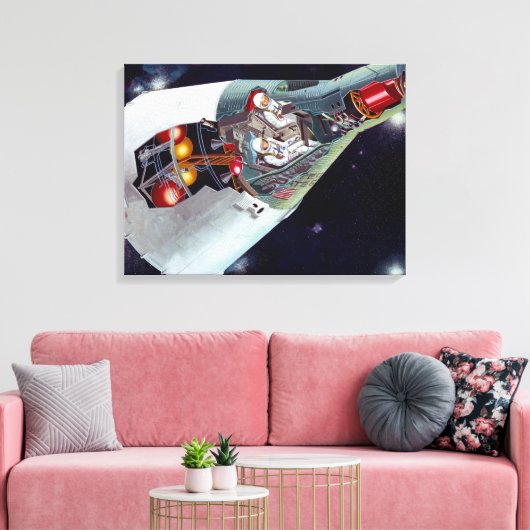 Ein zweiköpfiges Gemini-Raumschiff im Flug entführ Leinwanddruck (Insitu (Wohnzimmer))