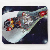Ein zweiköpfiges Gemini-Raumschiff im Flug entführ Mousepad (Vorne)