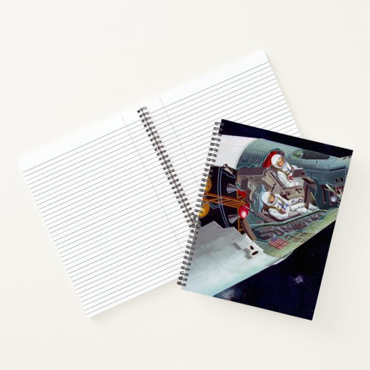 Ein zweiköpfiges Gemini-Raumschiff im Flug entführ Notizblock (Innenseite)