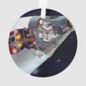 Ein zweiköpfiges Gemini-Raumschiff im Flug entführ Ornament (Rückseite)