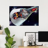 Ein zweiköpfiges Gemini-Raumschiff im Flug entführ Poster (Heimbüro)