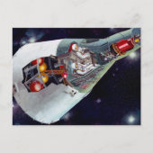 Ein zweiköpfiges Gemini-Raumschiff im Flug entführ Postkarte (Vorderseite)