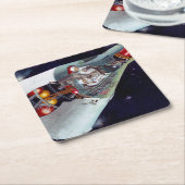 Ein zweiköpfiges Gemini-Raumschiff im Flug entführ Rechteckiger Pappuntersetzer (angewinkelt)