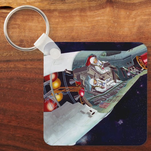 Ein zweiköpfiges Gemini-Raumschiff im Flug entführ Schlüsselanhänger (Vorderseite)