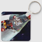 Ein zweiköpfiges Gemini-Raumschiff im Flug entführ Schlüsselanhänger (Rückseite)