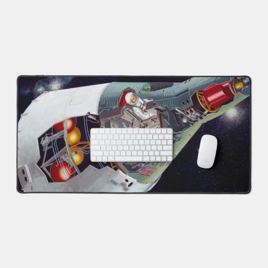 Ein zweiköpfiges Gemini-Raumschiff im Flug entführ Schreibtischunterlage (Tastatur & Maus)