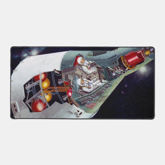 Ein zweiköpfiges Gemini-Raumschiff im Flug entführ Schreibtischunterlage (Vorderseite)