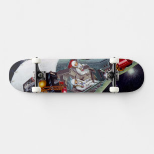 Ein zweiköpfiges Gemini-Raumschiff im Flug entführ Skateboard