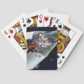 Ein zweiköpfiges Gemini-Raumschiff im Flug entführ Spielkarten (Rückseite)
