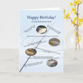 Ein Zwilling, Witze zum Geburtstag von Fishing Karte (Gelbe Blume)