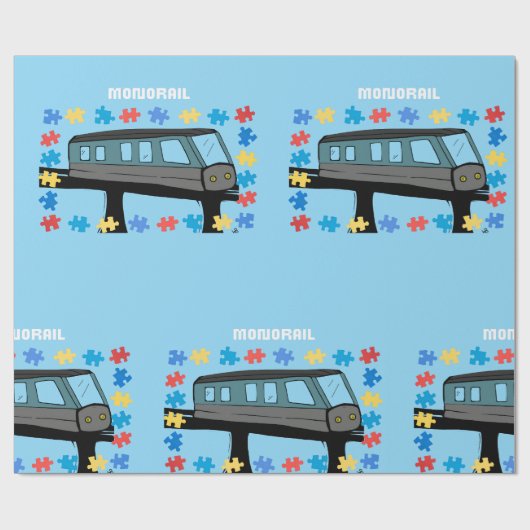 Einachsige Achterbahn-Autismus-Puzzle Geschenkpapier (Flach)