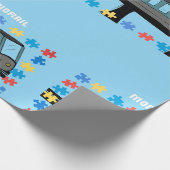 Einachsige Achterbahn-Autismus-Puzzle Geschenkpapier (Ecke)