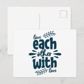einander mit Liebe Postkarte (Vorne/Hinten)