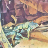 Einarmige Iguane Aufkleber (Vorderseite)