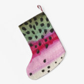 Einartiger Regenbogenforellen, die Frauen fischen Kleiner Weihnachtsstrumpf (Rückseite (Hängend))