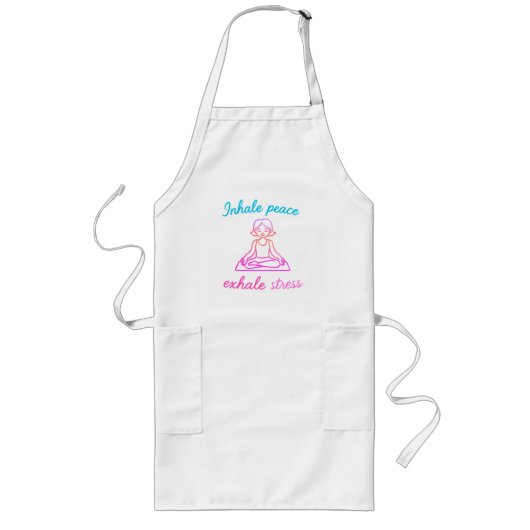 Einatmen der Exhale | Yoga Graphic Lange Schürze (Vorne)