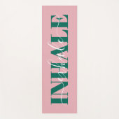 Einatmen eines modernen rosa grünen Zitats Yogamatte (Vorderseite)