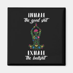 Einatmen Gut Ausatmen Bull Yoga Sprüche Meditation Magnet