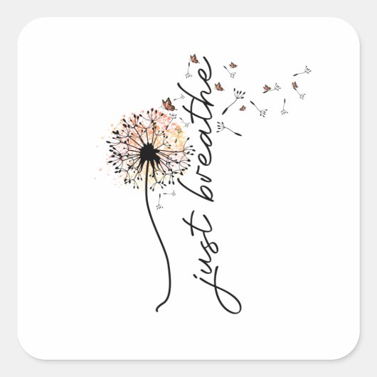 Einatmen Quadratischer Aufkleber (Vorderseite)