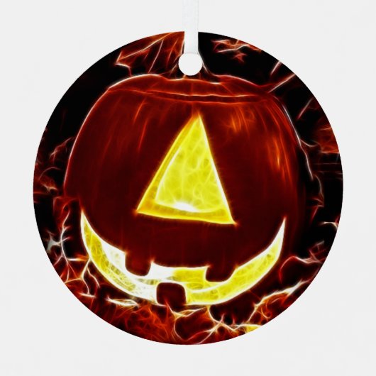 Einäugiger Jack O-Lantern Halloween Ornament Aus Metall (Vorderseite)